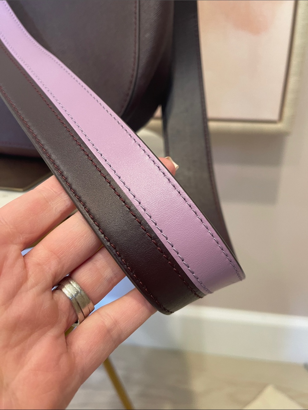 Tory Burch Emerson Bag with Purple & Burgundy Strap - Picture 2 of 9